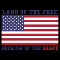 Patriotic Land Of The Free Because Of The Brave Meaningful Gift Flat Bill Trucker Hat