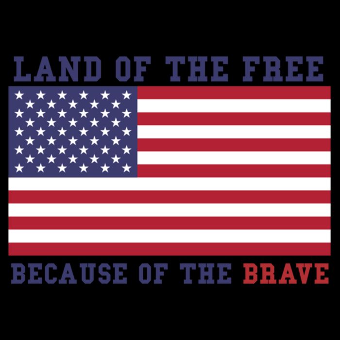 Patriotic Land Of The Free Because Of The Brave Meaningful Gift Flat Bill Trucker Hat