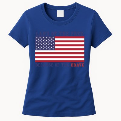Patriotic Land Of The Free Because Of The Brave Meaningful Gift Womens T-Shirt