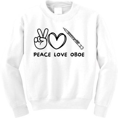 Peace Love Oboe Retro Oboe Lover Oboe Player Oboes Music Kids Sweatshirt