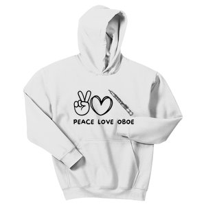 Peace Love Oboe Retro Oboe Lover Oboe Player Oboes Music Kids Hoodie