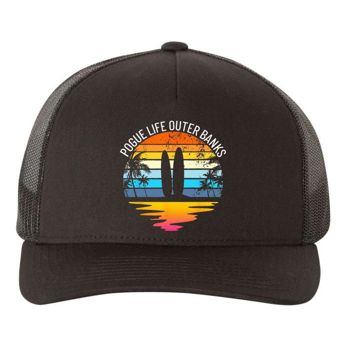 Pogue Life Outer Banks Retro Sunset Surfing OBX Pogue Life Yupoong Adult 5-Panel Trucker Hat