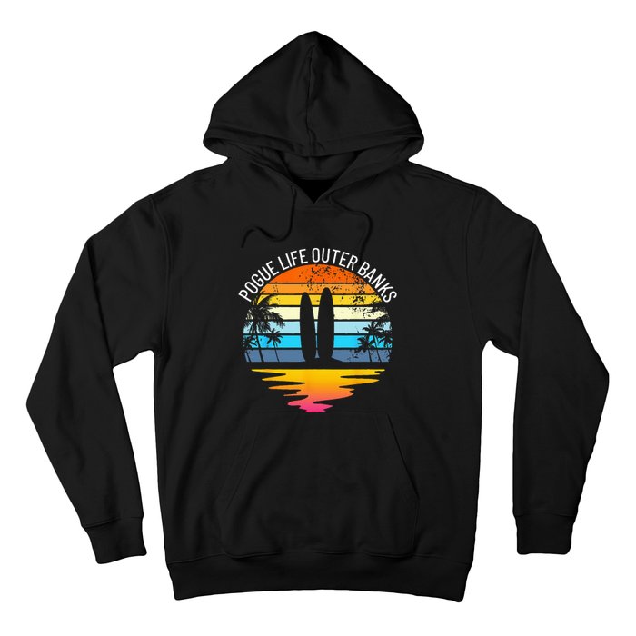 Pogue Life Outer Banks Retro Sunset Surfing OBX Pogue Life Hoodie