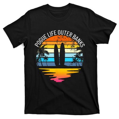 Pogue Life Outer Banks Retro Sunset Surfing OBX Pogue Life T-Shirt