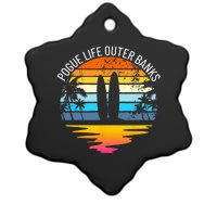 Pogue Life Outer Banks Retro Sunset Surfing OBX Pogue Life Ceramic Star Ornament