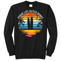 Pogue Life Outer Banks Retro Sunset Surfing OBX Pogue Life Tall Sweatshirt