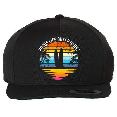 Pogue Life Outer Banks Retro Sunset Surfing OBX Pogue Life Wool Snapback Cap