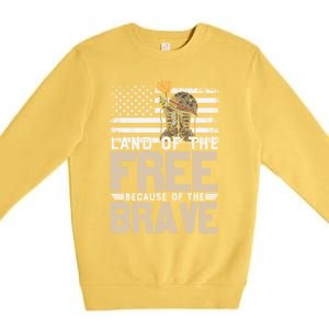 Patriot Land Of The Free Because Of The Brave Funny Gift Premium Crewneck Sweatshirt