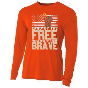 Patriot Land Of The Free Because Of The Brave Funny Gift Cooling Performance Long Sleeve Crew