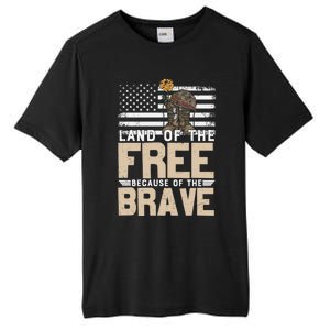 Patriot Land Of The Free Because Of The Brave Funny Gift Tall Fusion ChromaSoft Performance T-Shirt