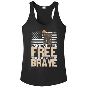 Patriot Land Of The Free Because Of The Brave Funny Gift Ladies PosiCharge Competitor Racerback Tank