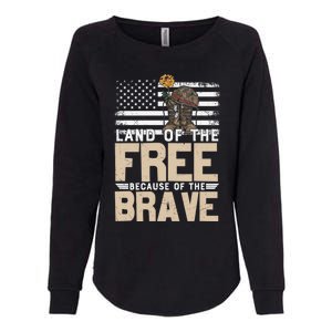 Patriot Land Of The Free Because Of The Brave Funny Gift Womens California Wash Sweatshirt