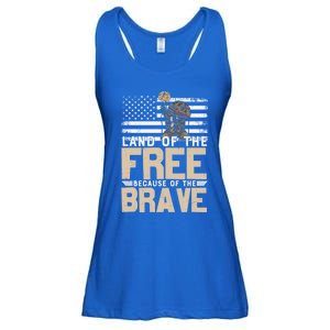 Patriot Land Of The Free Because Of The Brave Funny Gift Ladies Essential Flowy Tank