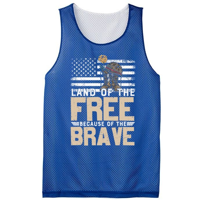 Patriot Land Of The Free Because Of The Brave Funny Gift Mesh Reversible Basketball Jersey Tank