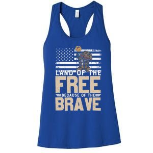 Patriot Land Of The Free Because Of The Brave Funny Gift Women's Racerback Tank