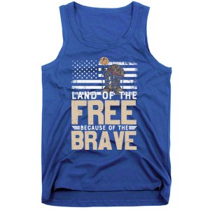 Patriot Land Of The Free Because Of The Brave Funny Gift Tank Top