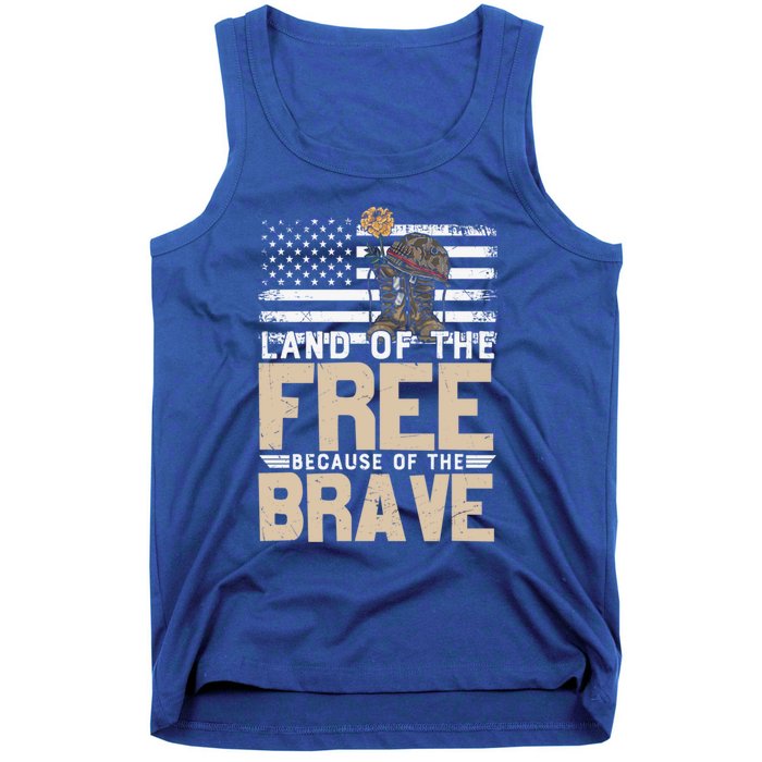 Patriot Land Of The Free Because Of The Brave Funny Gift Tank Top