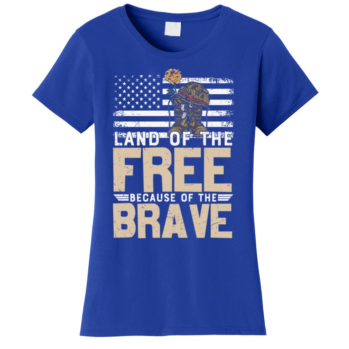 Patriot Land Of The Free Because Of The Brave Funny Gift Women's T-Shirt