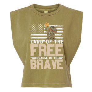 Patriot Land Of The Free Because Of The Brave Funny Gift Garment-Dyed Women's Muscle Tee