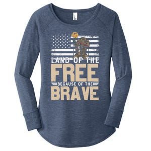 Patriot Land Of The Free Because Of The Brave Funny Gift Women's Perfect Tri Tunic Long Sleeve Shirt