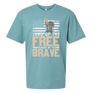 Patriot Land Of The Free Because Of The Brave Funny Gift Sueded Cloud Jersey T-Shirt