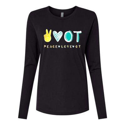 Peace Love Ot Ota Occupational Therapy Therapist Gift Womens Cotton Relaxed Long Sleeve T-Shirt