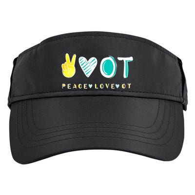 Peace Love Ot Ota Occupational Therapy Therapist Gift Adult Drive Performance Visor