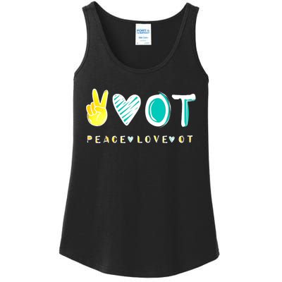 Peace Love Ot Ota Occupational Therapy Therapist Gift Ladies Essential Tank