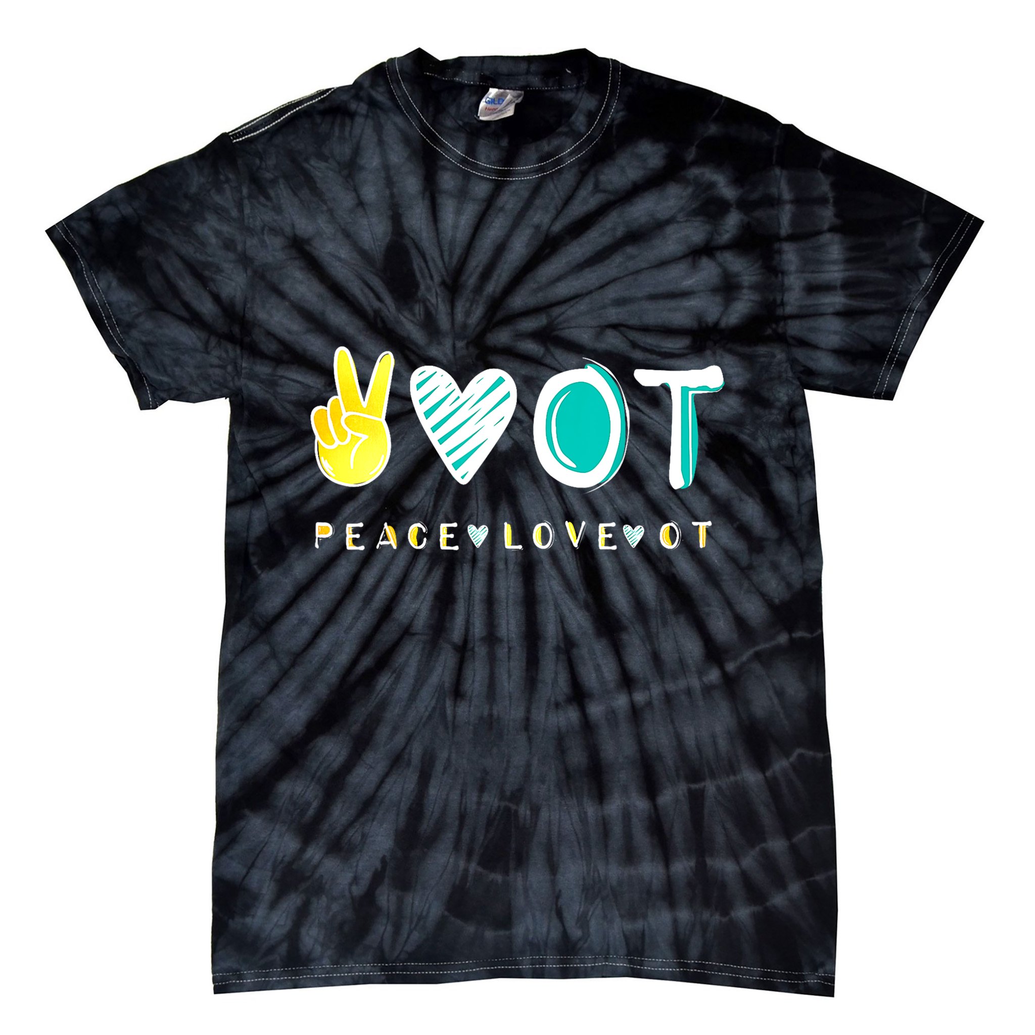 Peace Love Ot Ota Occupational Therapy Therapist Gift Tie-Dye T-Shirt