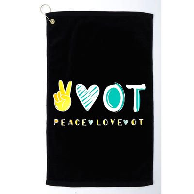 Peace Love Ot Ota Occupational Therapy Therapist Gift Golf Towel