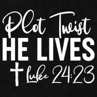 Plot Twist He Lives Luke 24:23 Ladies PosiCharge Tri-Blend Wicking Tank