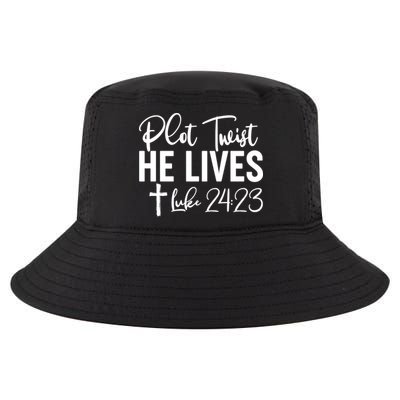 Plot Twist He Lives Luke 24:23 Cool Comfort Performance Bucket Hat