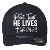 Plot Twist He Lives Luke 24:23 Flexfit Unipanel Trucker Cap