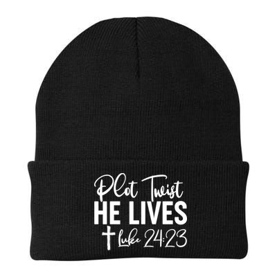 Plot Twist He Lives Luke 24:23 Beanie