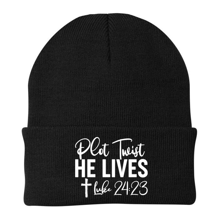 Plot Twist He Lives Luke 24:23 Beanie