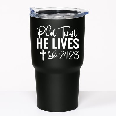 Plot Twist He Lives Luke 24:23 Tumbler