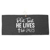 Plot Twist He Lives Luke 24:23 Large Microfiber Waffle Golf Towel