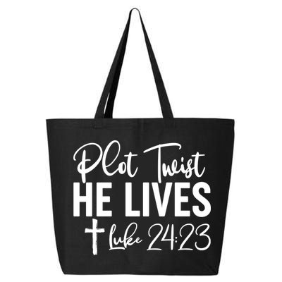 Plot Twist He Lives Luke 24:23 25L Jumbo Tote