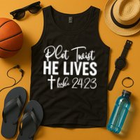 Plot Twist He Lives Luke 24:23 Tank Top