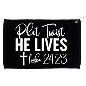 Plot Twist He Lives Luke 24:23 Grommeted Golf Towel