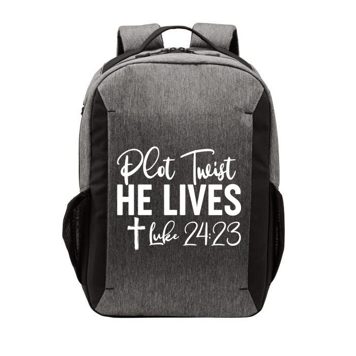 Plot Twist He Lives Luke 24:23 Vector Backpack