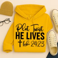 Plot Twist He Lives Luke 24:23 Hoodie