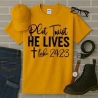Plot Twist He Lives Luke 24:23 Tall T-Shirt