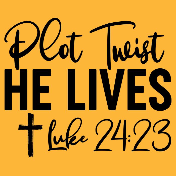 Plot Twist He Lives Luke 24:23 Tall T-Shirt