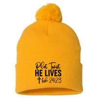 Plot Twist He Lives Luke 24:23 Pom Pom 12in Knit Beanie