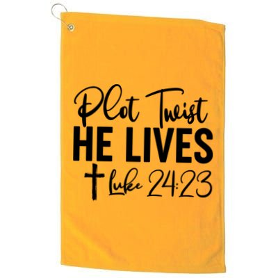 Plot Twist He Lives Luke 24:23 Golf Towel