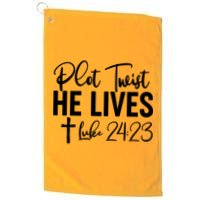 Plot Twist He Lives Luke 24:23 Golf Towel