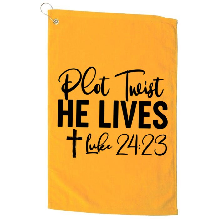 Plot Twist He Lives Luke 24:23 Golf Towel
