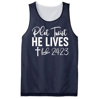 Plot Twist He Lives Luke 24:23 Mesh Reversible Basketball Jersey Tank