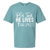 Plot Twist He Lives Luke 24:23 Sueded Cloud Jersey T-Shirt